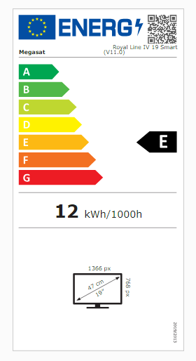 Megasat TFT-LED-Flachfernsehgerät Royal Line IV 19 Smart, EEK E ~ 70 007