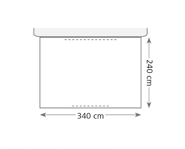 Euro Trail Busvorzelt Travel Extra 340 x 240 cm 070/001 Abmessung