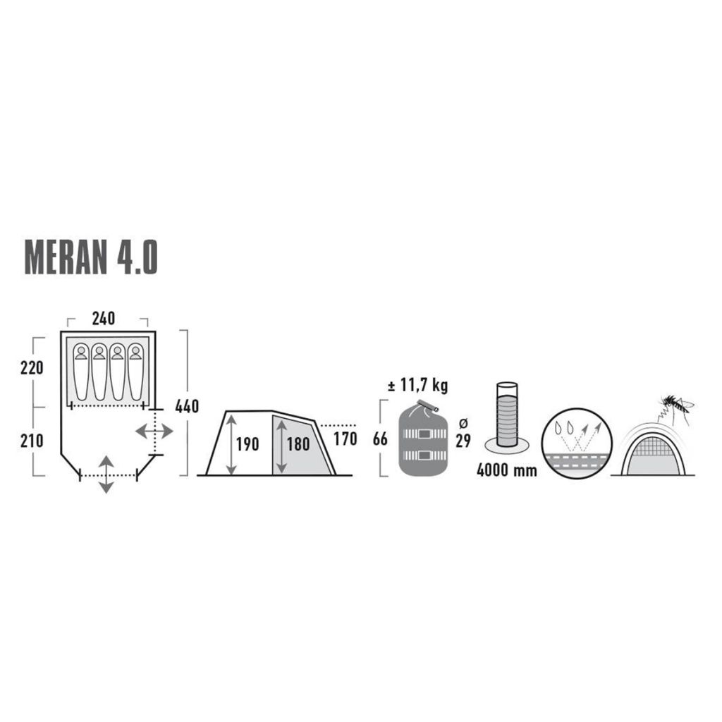 Highpeak Tunnelzelt Meran 4 ~ 072/623