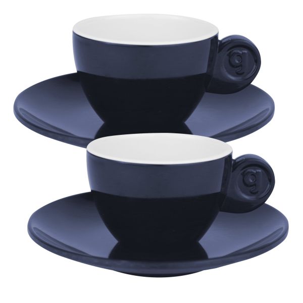 Gimex® Espressoset Solid Line, 2er-Set, blau weiß ~ 551/196