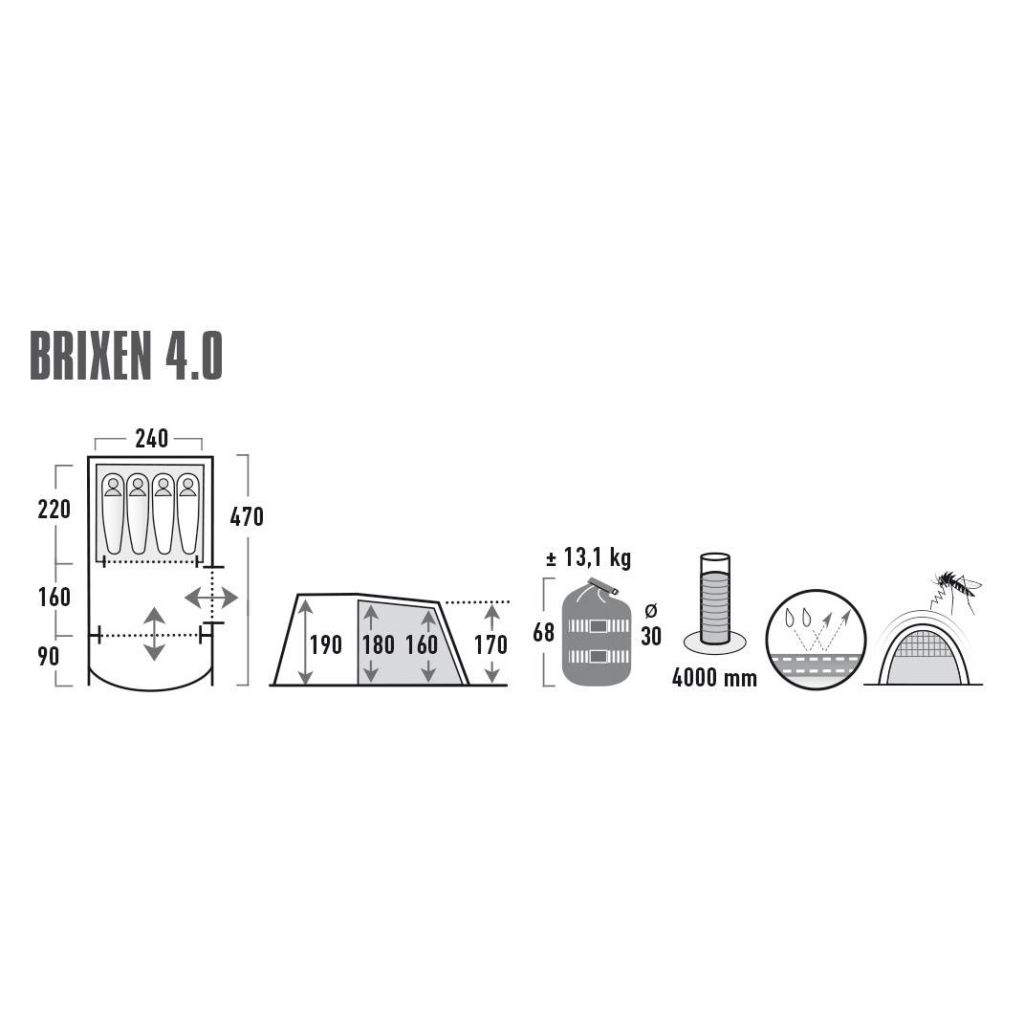 High Peak® Tunnelzelt Brixen 4 ~ 072/632