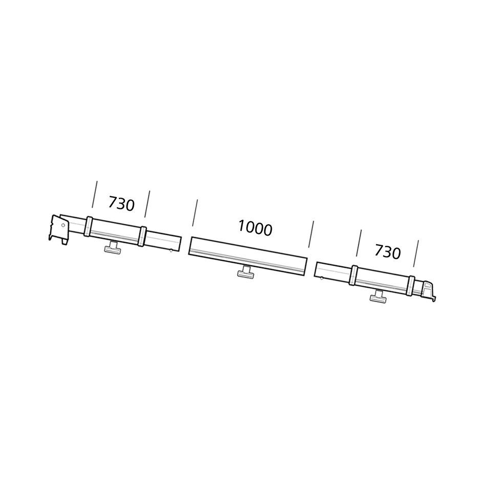 Thule® Klemmprofil rechts, Thule Residence / Panorama / Veduta 8000, Auszug 2,75 m ~ B-602164