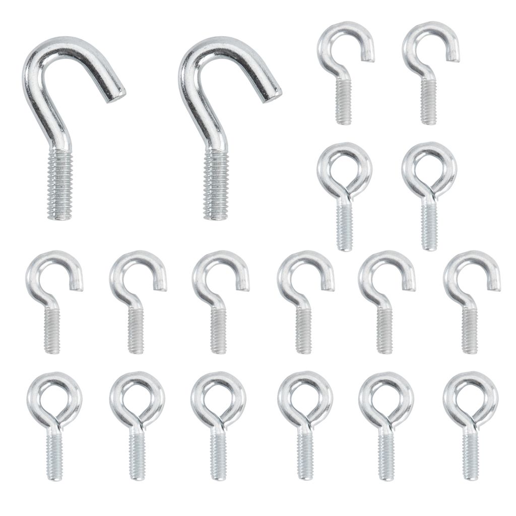 Zubehör 1 – 8 x Haken und Ösen klein und 2 x Haken groß