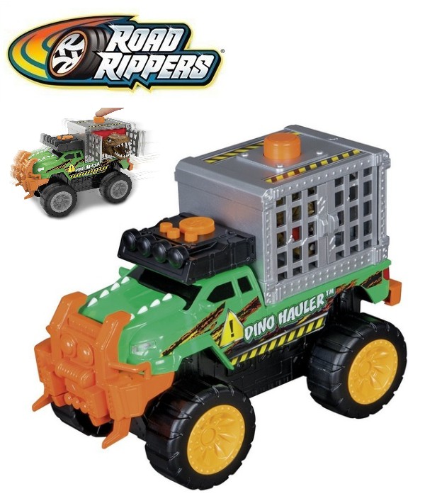 Happy People 36918 ROAD RIPPERS Dino Hauler™ T-Rex Truck Transporter mit Licht und Sound