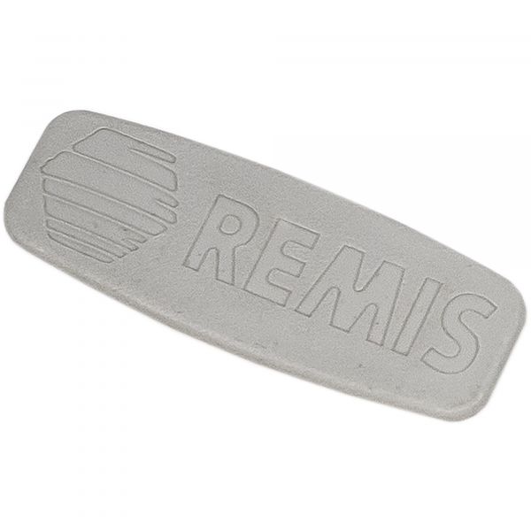 Remis Abdeckkappe mit Remis-Logo, hellgrau, für Remifront IV ~ R-90670