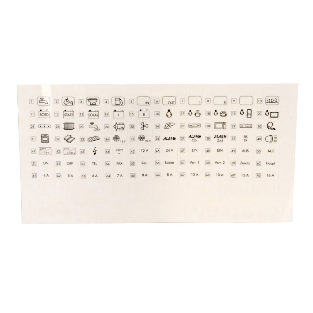 Büttner Elektronik MT Piktogramm-Folie mit 70 Symbolen  ~ 322/819