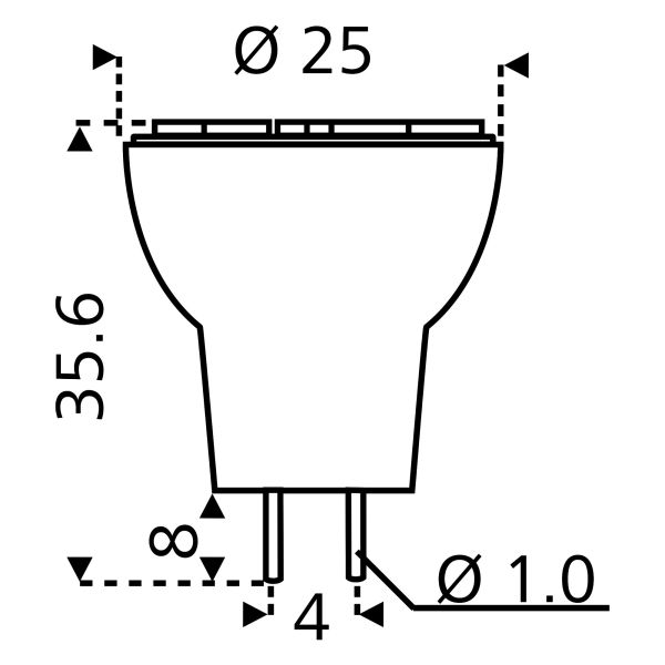 David Communication LED-Leuchtmittel CRI 80, 6er SMD Spot MR8, Sockel GU4, EEK: F ~ 322/076