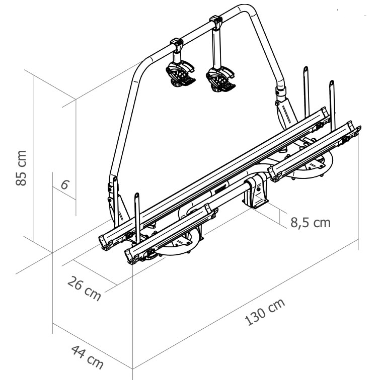 Thule® Fahrradträger Thule Caravan Superb short Version  ~ 89 525 Skizze