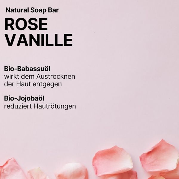 truemorrow Hand- und Hautpflegeseife Rose-Vanille ~ 450/255