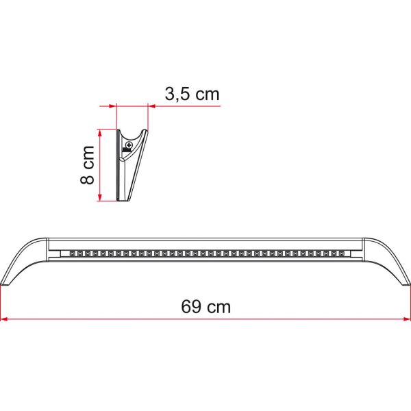 Fiamma® LED Türbeleuchtung mit Rinne, EEK G  ~ 071/730