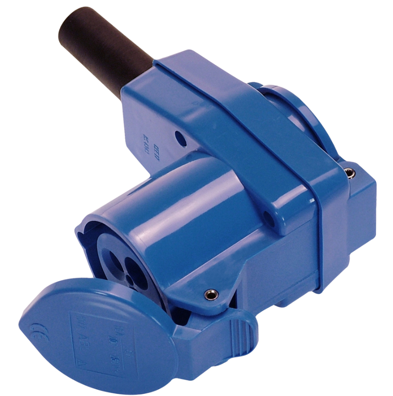 Jäger® Direkt CEE-Winkelkupplung blau SB-verpackt  ~ 321/041