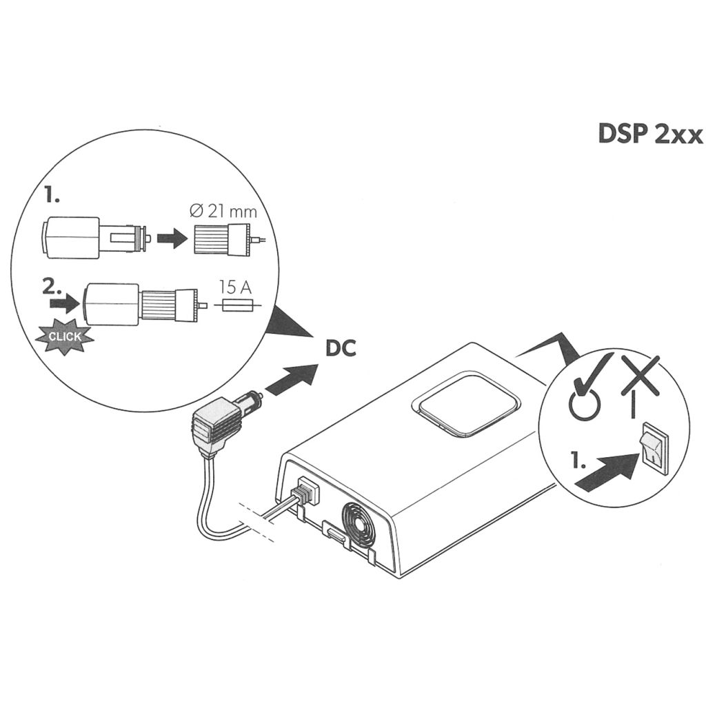 Dometic Sinus-Wechselrichter SinePower DSP 212, 12 Volt / 150 Watt ~ 323/300