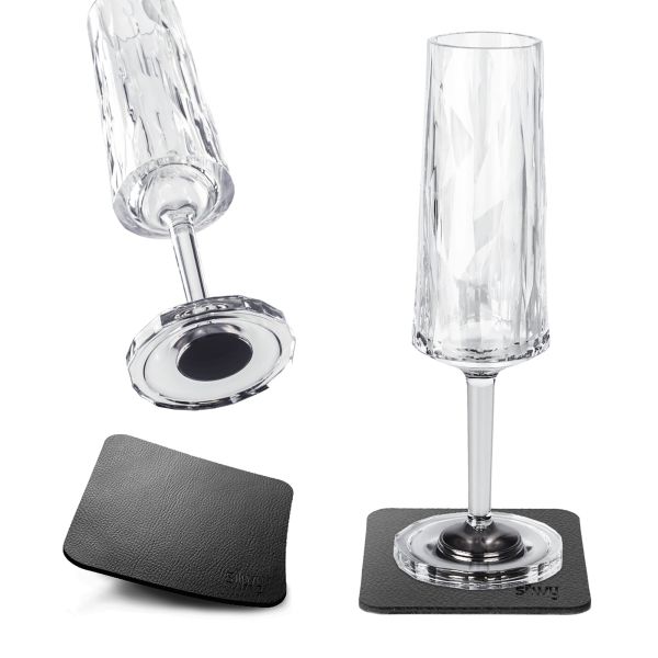 silwy® Magnet-Kunststoffgläser Sektglas, 2er-Set ~ 550/766