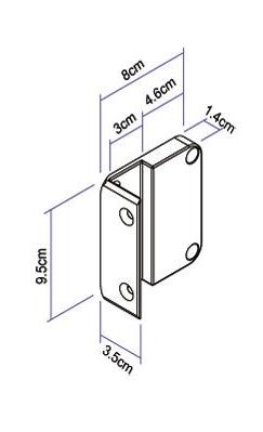 Thule Security Hand Rail Frame Montage-Set 214/185 Abmessungen