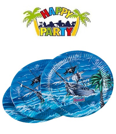 Pappbecher, Papierplatte, Sommerparty, Strandmotiv, Teller-Set, 