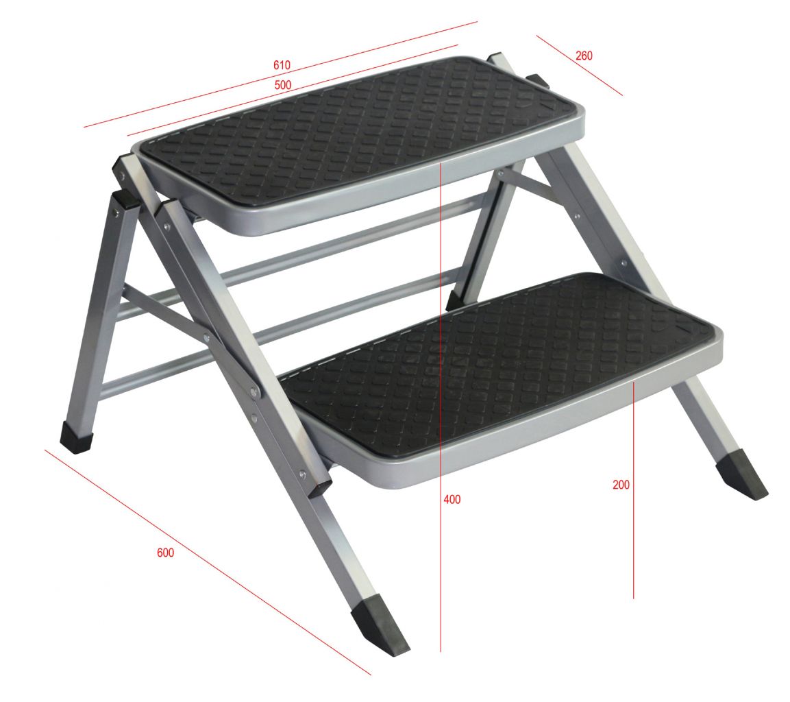 Bel-Sol Doppeltrittstufe XXL faltbar Stahl  ~ 400/780