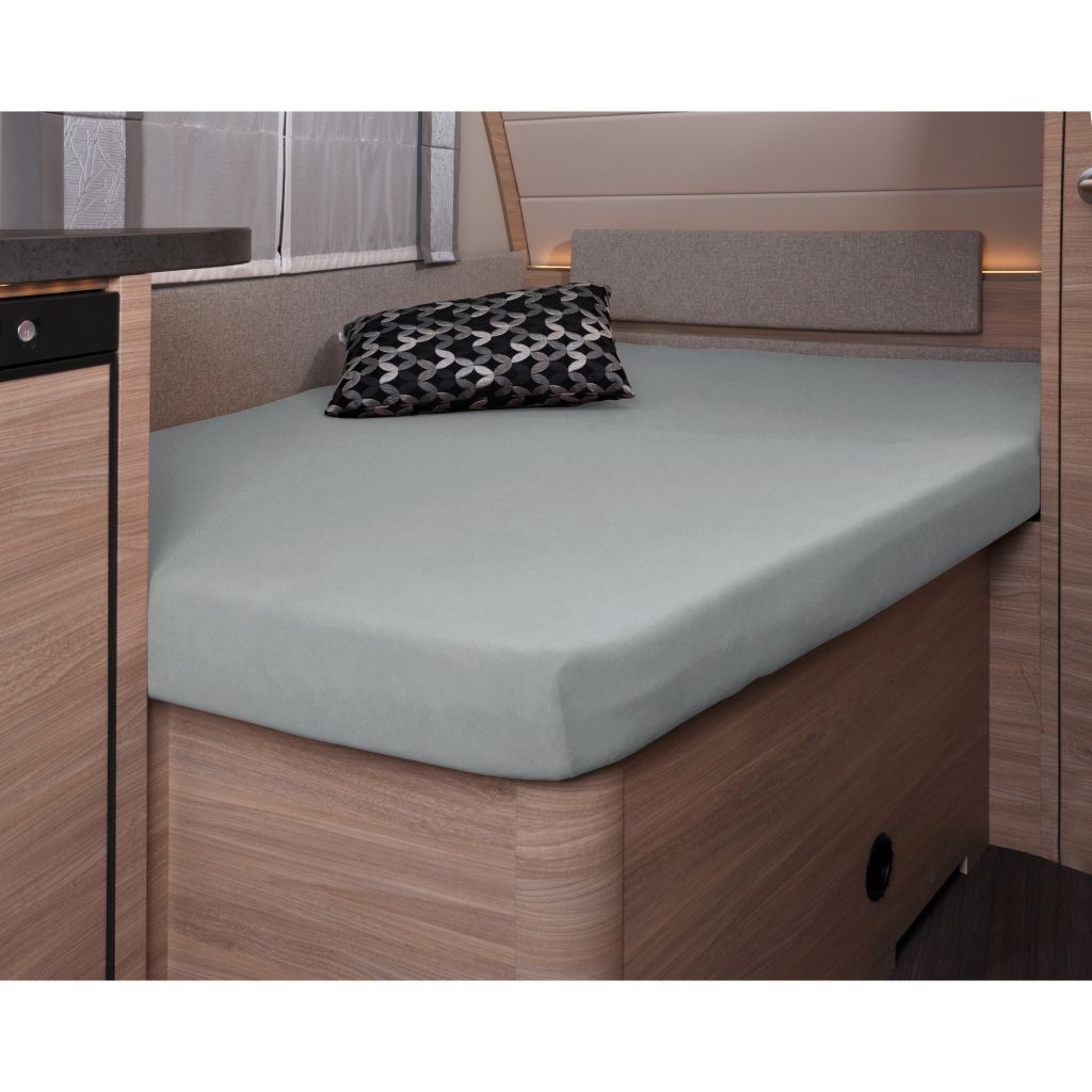 Genkinger Spannbettlaken silber, 137x195 (110/90) cm für französisches Bett im Wohnwagen ~ 86 320