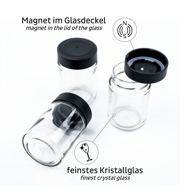 silwy® Magnetgläser Feinkost CLASSY, 3 Stück ~ 550/792