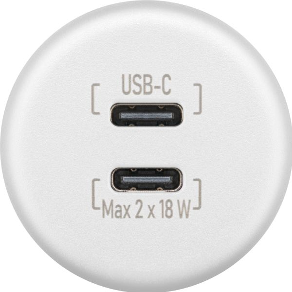 Wentronic Dualer Einbaucharger USB-C, weiß ~ 324/114