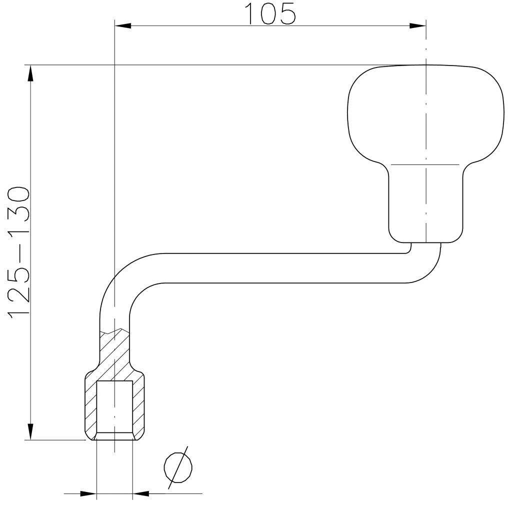 Winterhoff Ersatzkurbel für Laufrad ~ 115/200