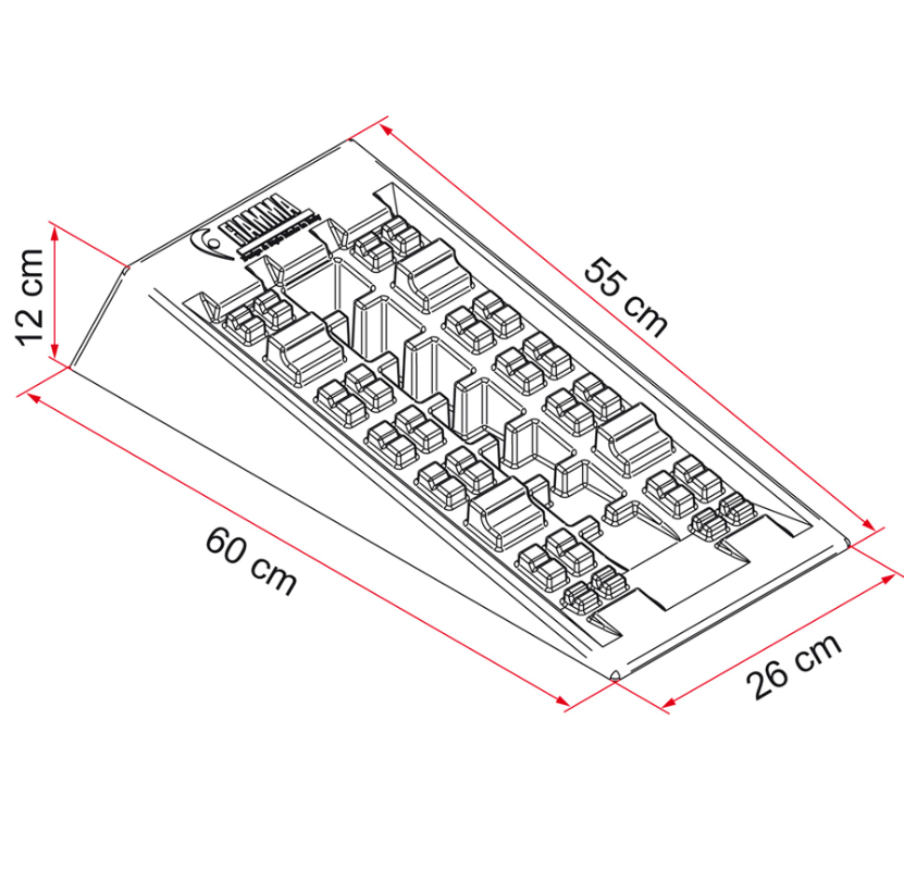 Fiamma Auffahrkeil Jumbo 2er Pack 136/120 Abmessungen